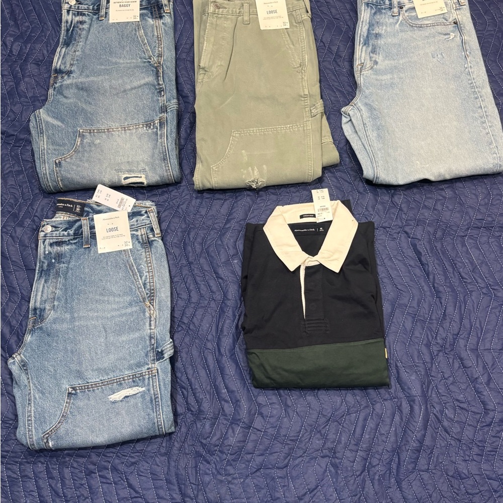 Abercrombie & Fitch Blue Cargo Pants